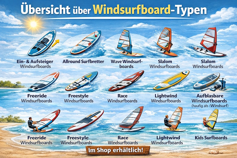 Typen von Windsurfboards